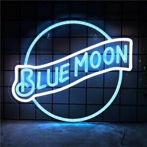 Blue Moon Beer Light LED Neon Sign Wall Decor Man Cave Restaurant Bar Party NEW